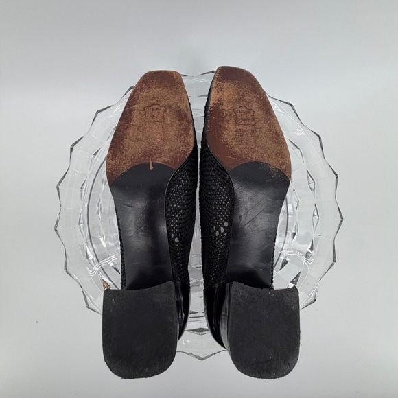 Stuart Weitzman Black Mesh Block Heel Pumps Womens Size 9.5 See pic & size chart - Picture 8 of 12